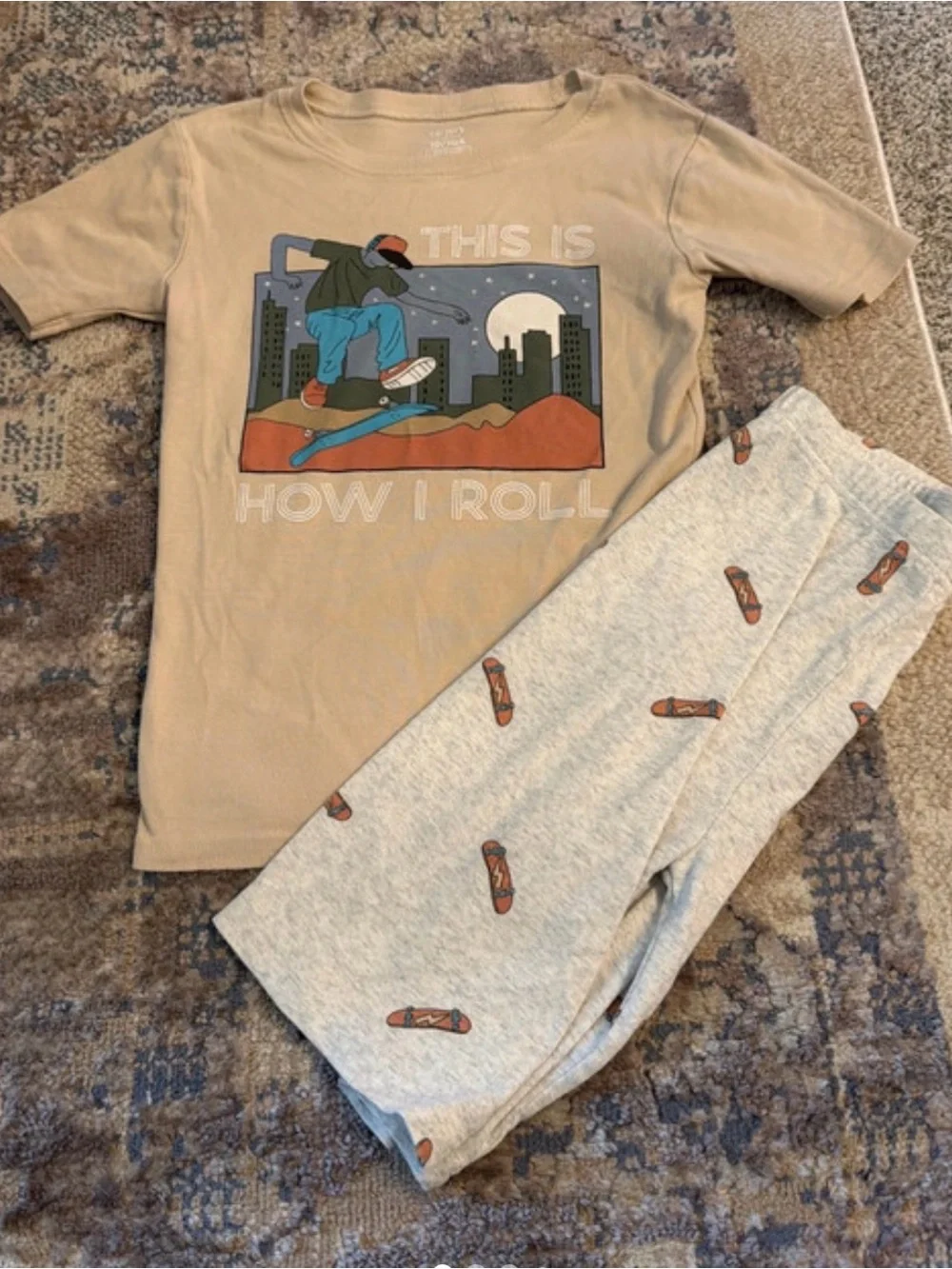 Kids 2-Piece Pajama Sets - Baseball & Skateboarding Cotton snug fit 10